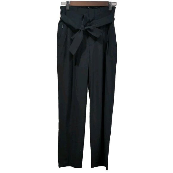 Athleta Womens Skyline Pant II Size 2 Black High Rise Ankle Belted Lightweight - Picture 2 of 12